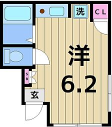 AKEBONO House 1階ワンルームの間取り