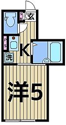 レクラン五反野 3階1Kの間取り