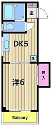 サンライフ梅島 1階1DKの間取り