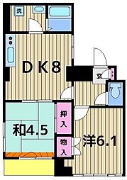 M・Eハウス 2DKの間取図画像