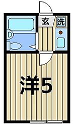 シャンテ大師前 1Kの間取図画像