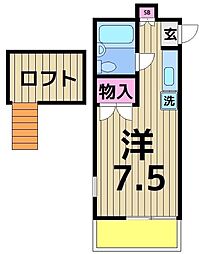 コーポ橋本 ワンルームの間取図画像