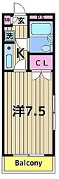フラワーシティ 1Kの間取図画像