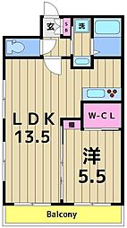 カーサドマーニティ 1LDKの間取図画像