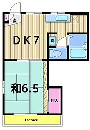 メゾンピアレス 1DKの間取図画像