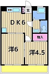 メゾン白和 2DKの間取図画像