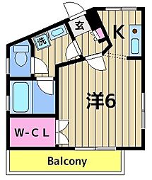 WoodVillage 1Kの間取図画像