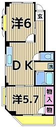 第二國井ビル 2DKの間取図画像