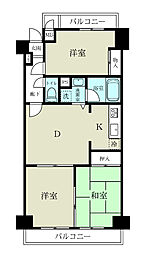 相模原ダイヤモンドマンション 3DKの間取図画像