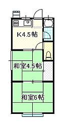 山田コーポ 2Kの間取図画像