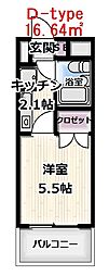 マイルストン東久留米 1Kの間取図画像