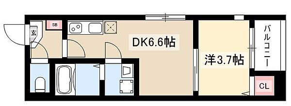 Blue Rise ｜愛知県名古屋市港区辰巳町(賃貸アパート1DK・2階・25.78㎡)の写真 その2