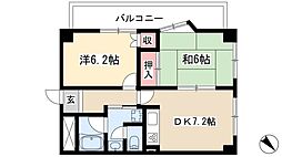 ファルコン熱田 3階2DKの間取り
