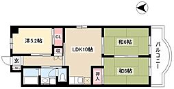 プレズ名古屋入場 5階3LDKの間取り