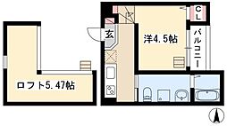 GROWTH 1階1Kの間取り