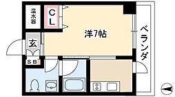 フロンティアタワー名駅南(旧CITY SPIRE 名駅南) 6階1Kの間取り