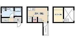 ARMY II 1階1Kの間取り