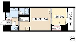 ダイワシティー中村公園 5階1LDKの間取り