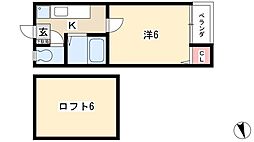 TYK名駅南 2階1Kの間取り
