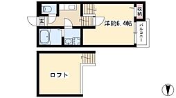 Creo日比野弐番館 1階1Kの間取り
