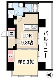 さくらHills NAGOYA WEST 7階1LDKの間取り