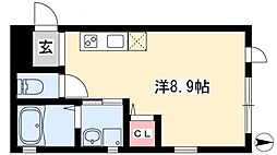 レガーロ名駅uno 1階ワンルームの間取り