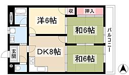スカイメゾン 4階3DKの間取り