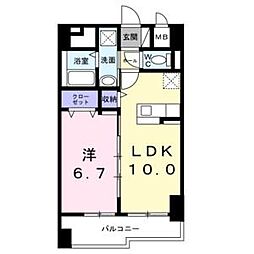 名古屋市中川区福住町マンション 1LDKの間取図画像