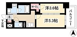 S-RESIDENCE烏森aureate(オリート) 11階2Kの間取り