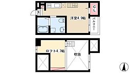 Housing Complex T2 2階ワンルームの間取り