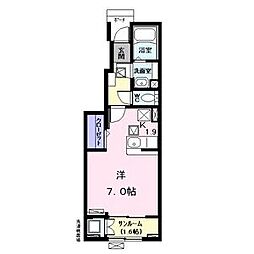 ボンヌ　シャンス　e 1階1Kの間取り