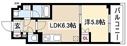 オーパスレジデンス名古屋ステーション 5階1LDKの間取り