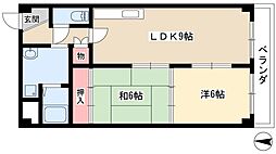 レジディア日比野 2LDKの間取図画像