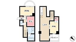 ウィペット・スクエア 3階2LDKの間取り