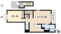 ユートピー　II 2階1LDKの間取り