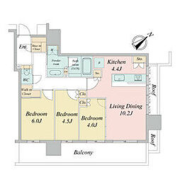 NAGOYAtheTOWER 3LDKの間取図画像