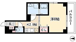 ベレーサ山王 5階1Kの間取り