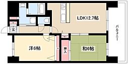 La　Douceur山王 3階2LDKの間取り