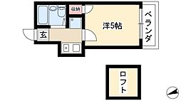 プライム八田 1階1Kの間取り