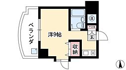 メゾン・ド・アヴァル 9階ワンルームの間取り