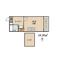 SKマンション黄金 1Kの間取図画像