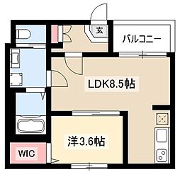 プレミアムテラス松葉町 1LDKの間取図画像