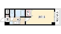 ハピネス高畑 1Kの間取図画像