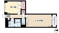 ロータス亀島 1LDKの間取図画像