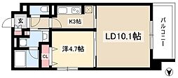 ヴィファーレ金山 1LDKの間取図画像