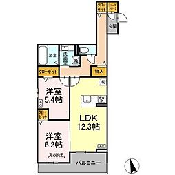 T&Pプレザン 2LDKの間取図画像