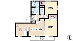 クロシェット雅 2LDKの間取図画像