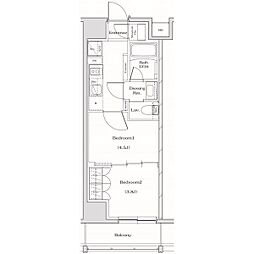 ザ・パークハビオ名古屋松原 2Kの間取図画像