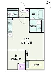 Jack nagaraI 1LDKの間取図画像