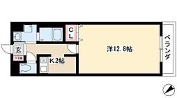 ルミエール宮脇 1Kの間取図画像